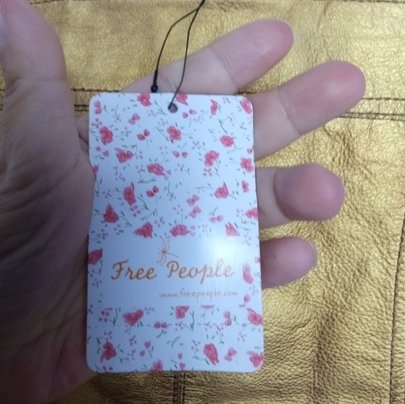 NWT Free People Gold Metallic 100% Leather Button Front Mini Dress size 8 - Picture 7 of 10